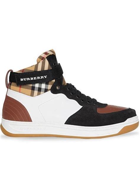 burberry high top gold stripe|farfetch burberry sneakers.